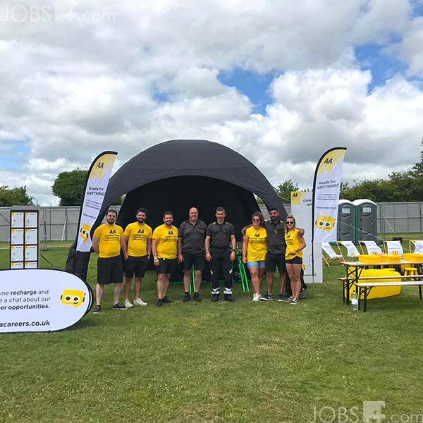 recruitment event setup at a festival